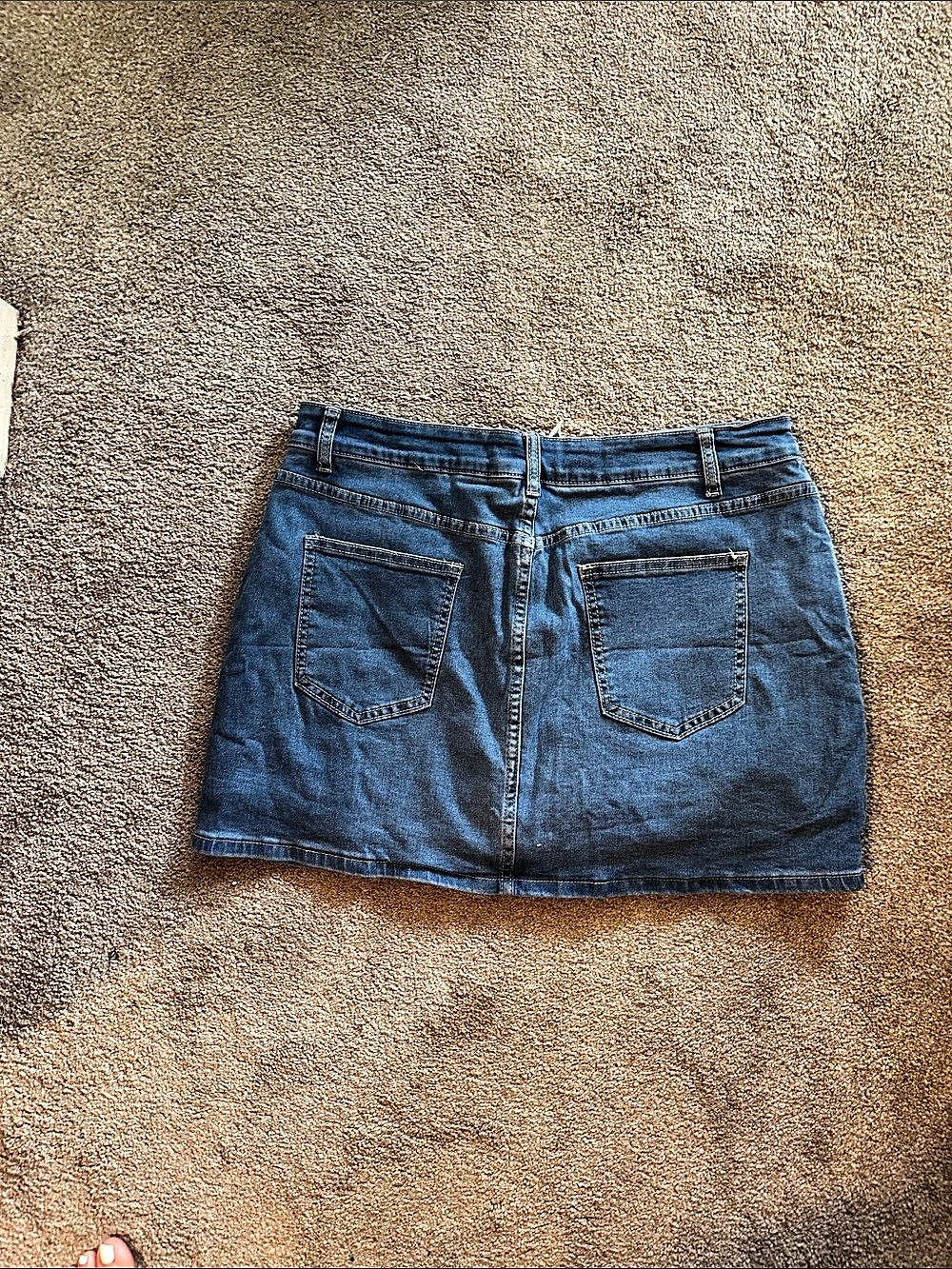 Luvamia High Waisted Stretchy Denim Mini Skort Side Slit Skort Denim Mini Skirt - Picture 2 of 3